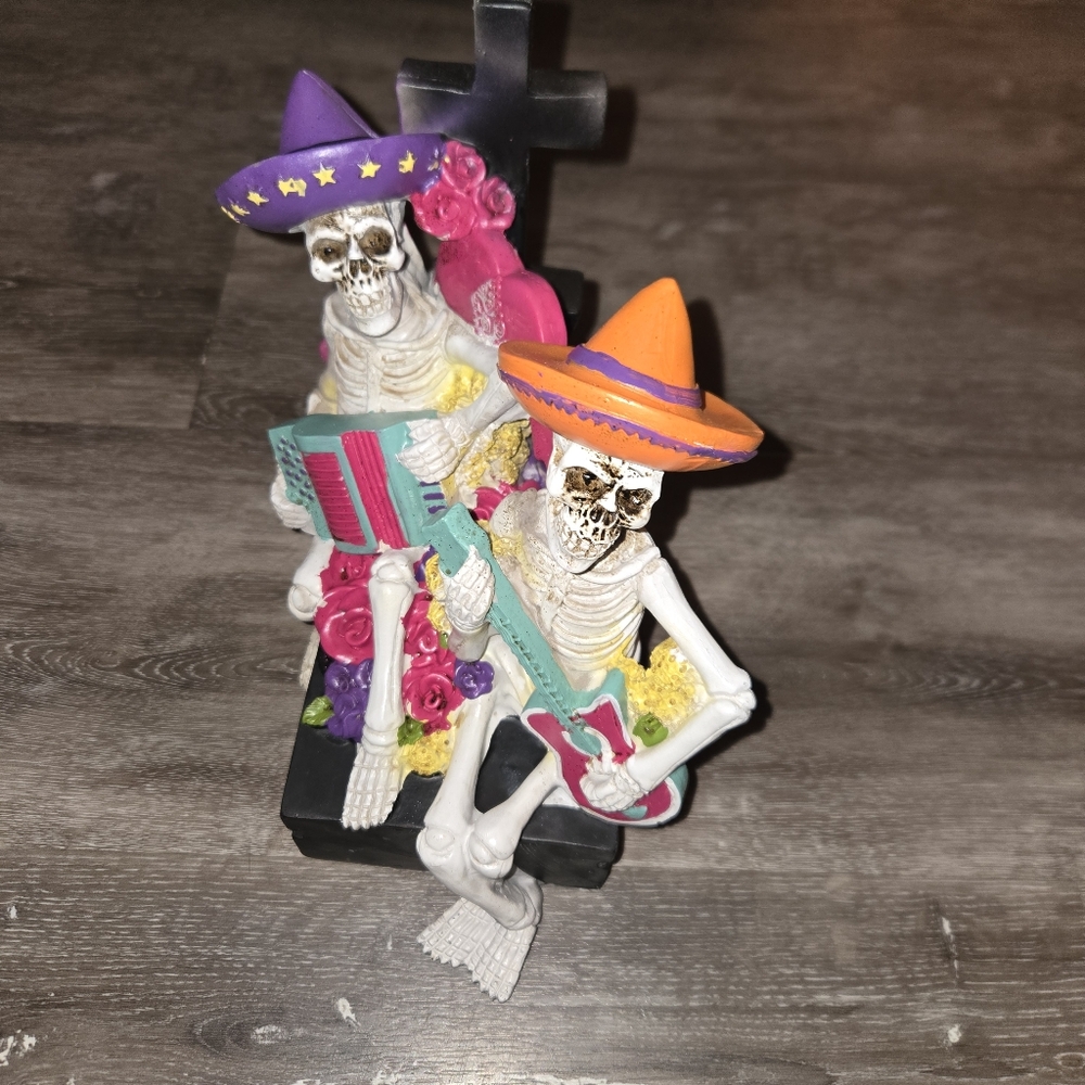 Colorful Skeleton Figurine‎ with Guitars